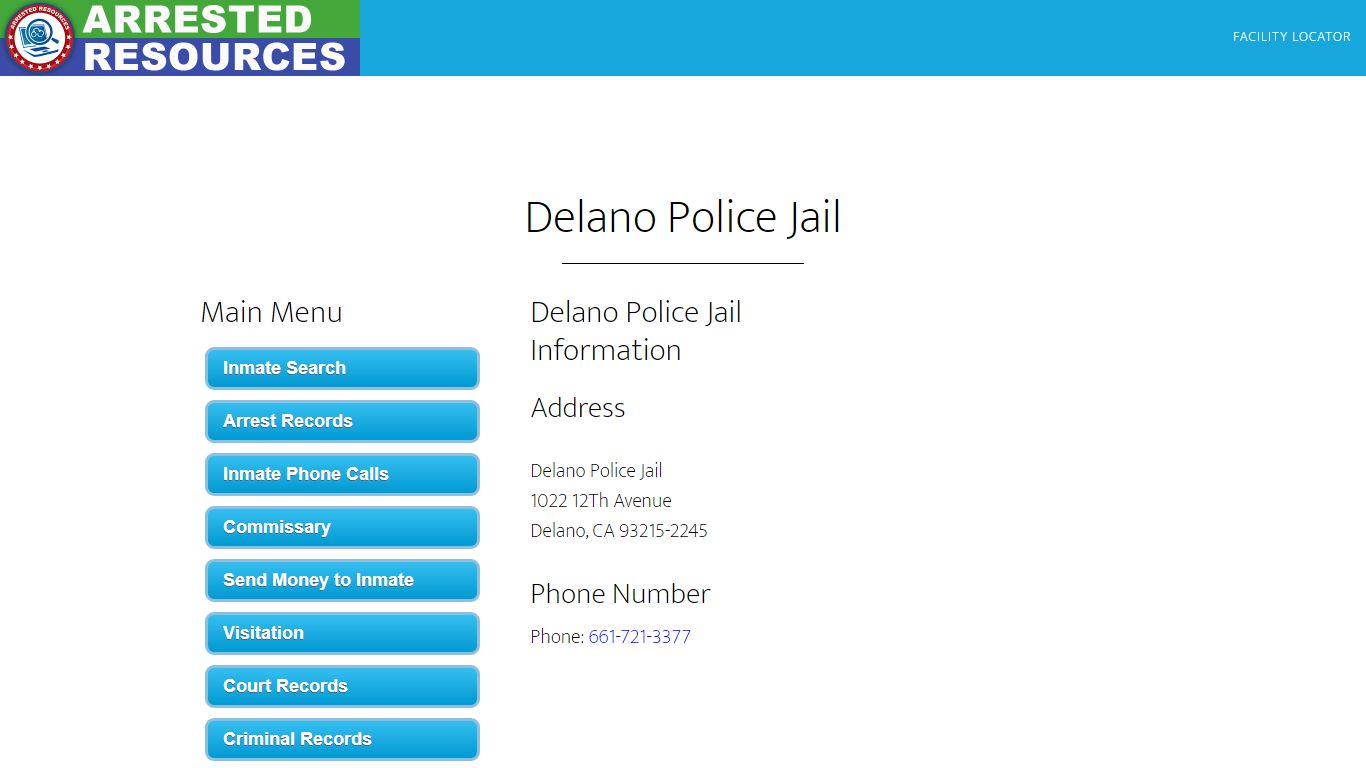 Delano Police Jail - Inmate Search - Delano, CA - Arrested Resources